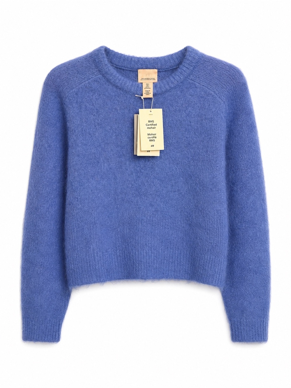 NWT H&M Women’s Premium Selection Mohair Wool Sweater Blue Small